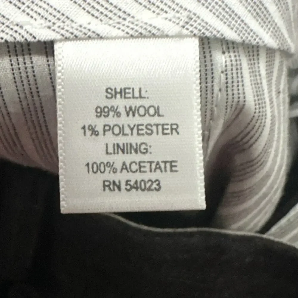 Banana Republic Tailored Slim Fit Wool Dress Pants Men 32x32 Charcoal Stripe